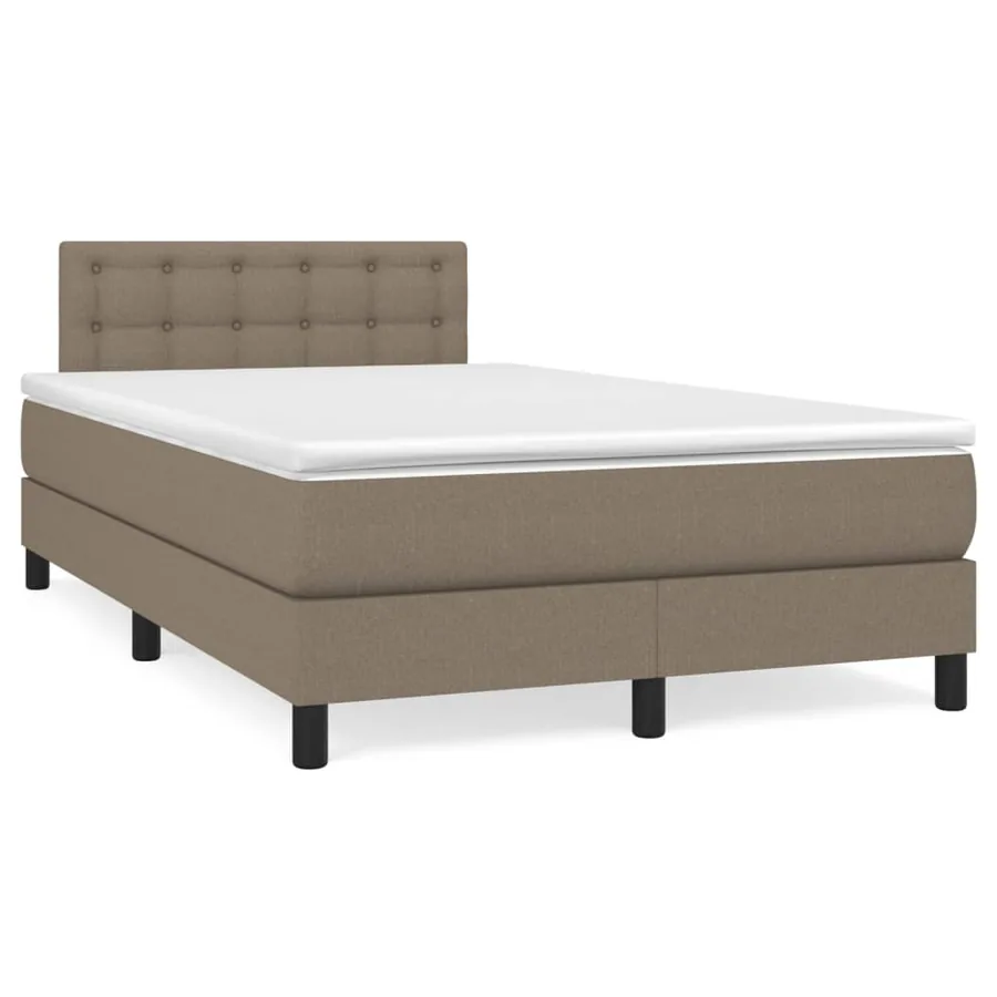 Sommier à lattes de lit avec matelas Taupe 120x200 cm Tissu - 2