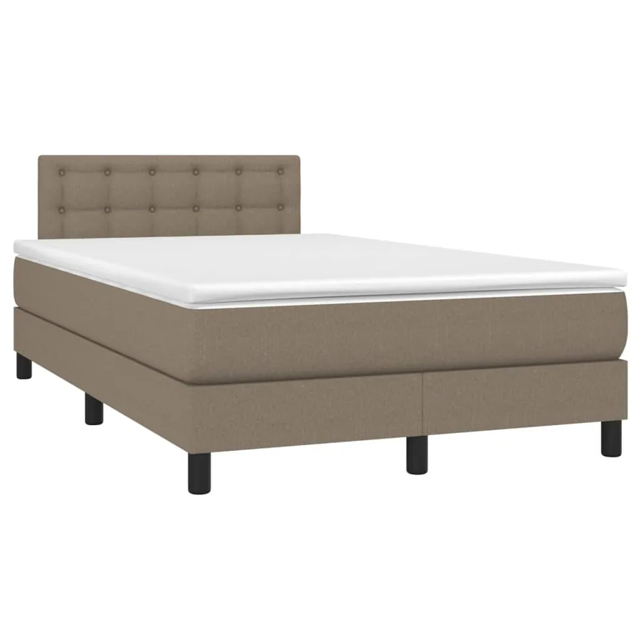 Sommier à lattes de lit avec matelas Taupe 120x200 cm Tissu - 3