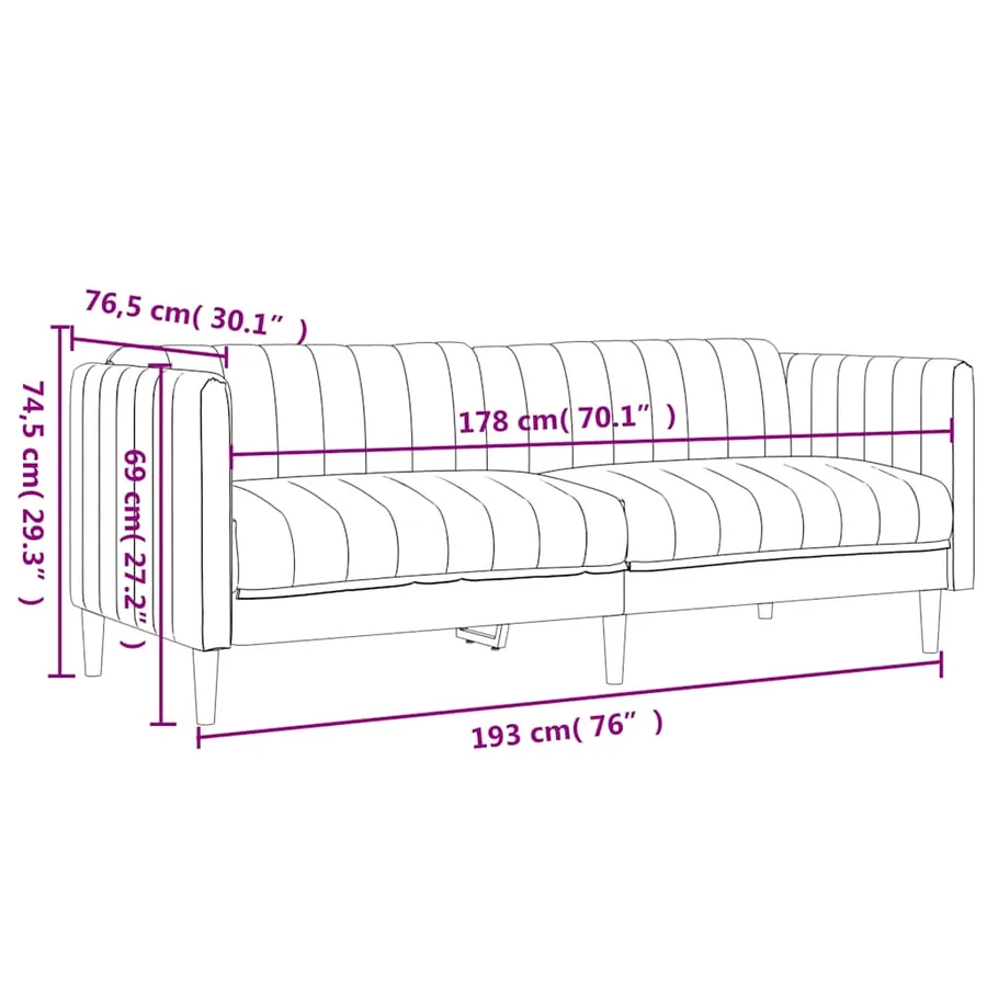 Ensemble de canapés 2 pcs bleu tissu - 8