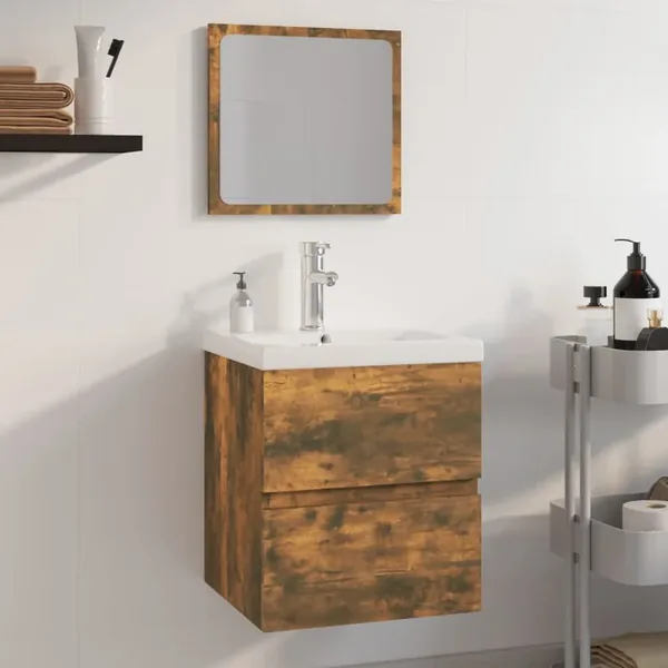 Meubles de salle de bain Chêne fumé Bois d'ingénierie