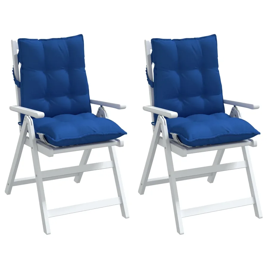 Coussins de chaise à dossier bas lot de 2 bleu royal - 4