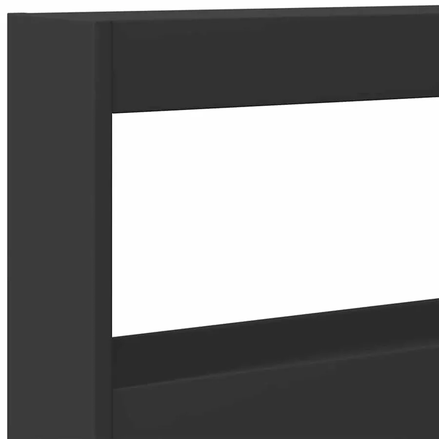 Armoire tête de lit avec LED noir 160x17x102 cm - 9