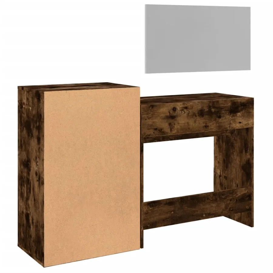 Ensemble de coiffeuse 3 pcs chêne fumé bois d'ingénierie - 7