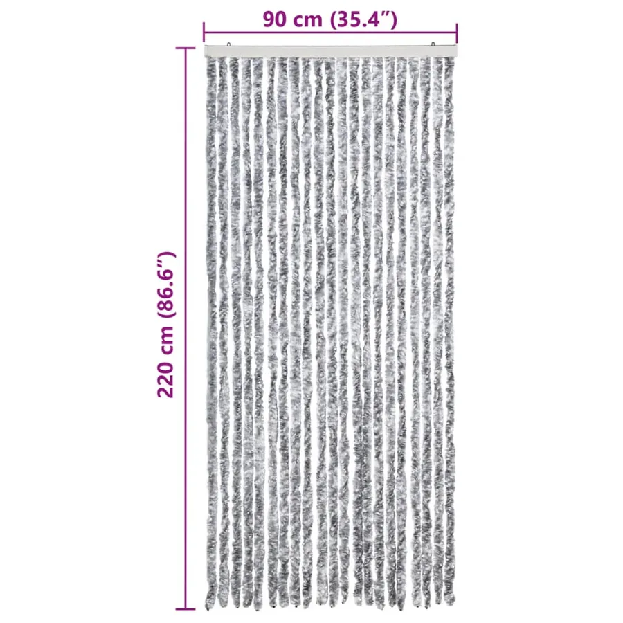 Moustiquaire Blanc et gris 90x220 cm Chenille - 7