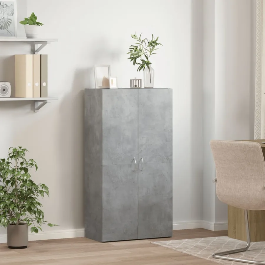 Armoire de classement gris béton 60x32x115 cm bois d'ingénierie - 3