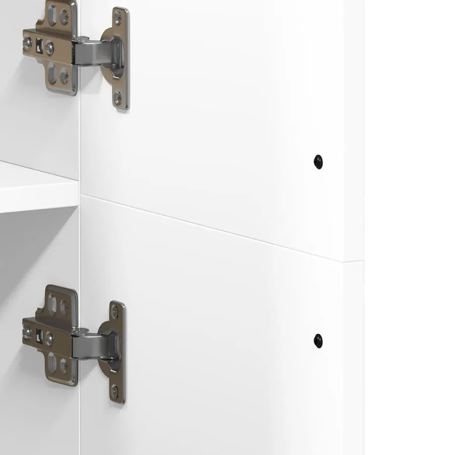 Buffet haut blanc 70x35x180 cm bois d'ingénierie - 8