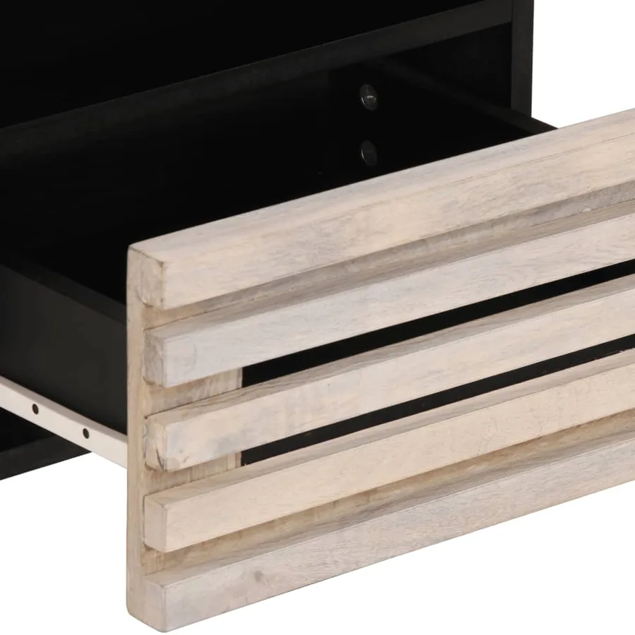 Table de chevet 40x34x46 cm bois de manguier massif blanchi - 7