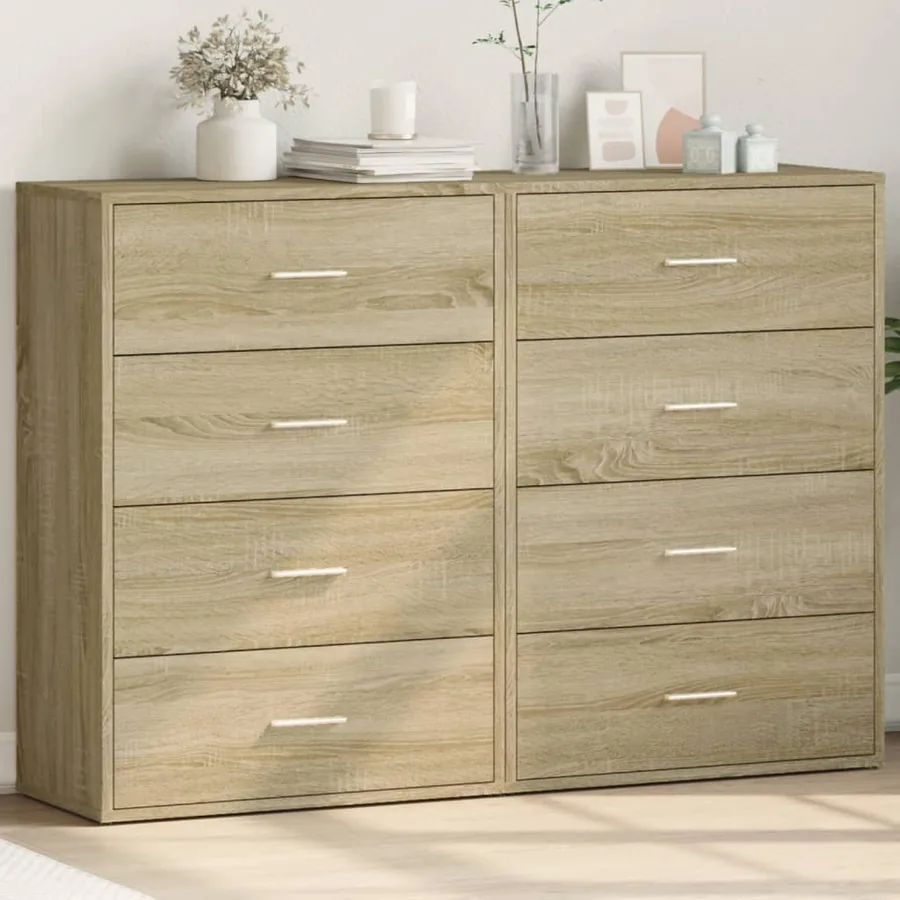 Buffets 2 pcs chêne sonoma 60x31x84 cm bois d'ingénierie