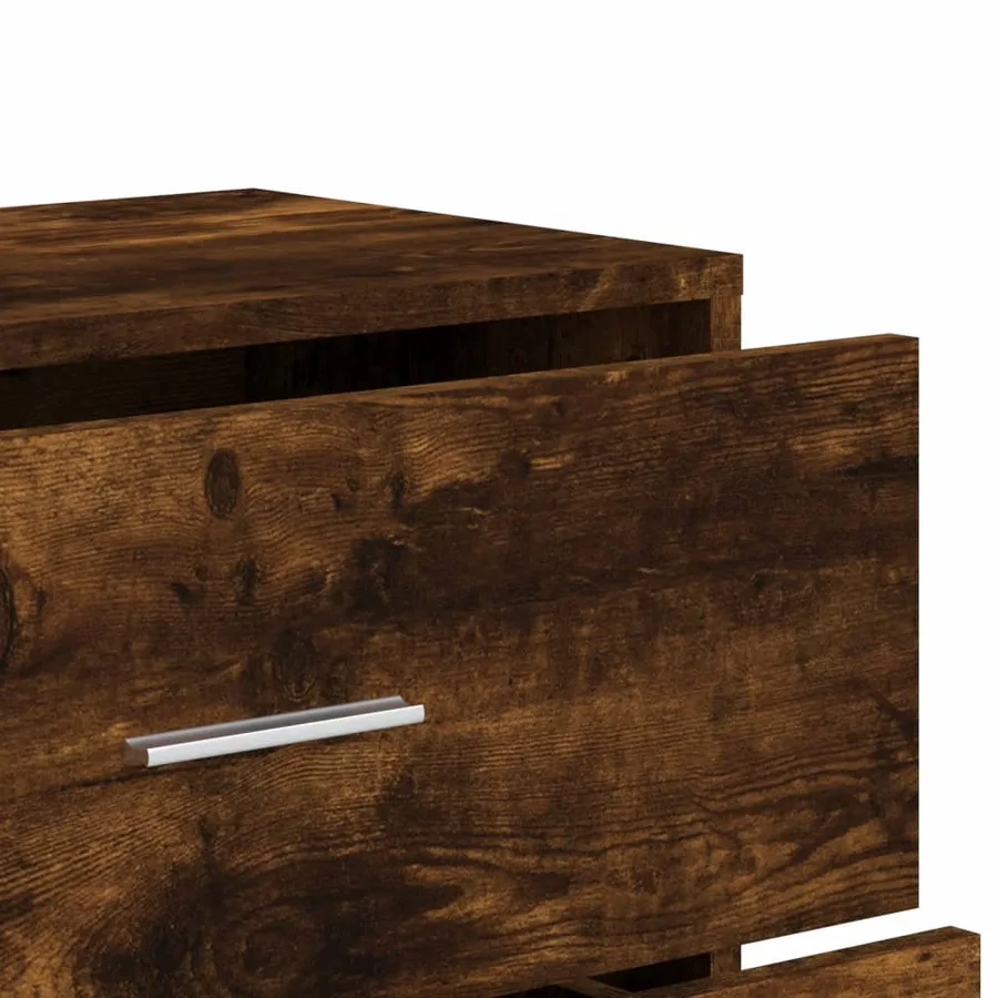 Buffet chêne fumé 60x31x84 cm bois d'ingénierie - 8