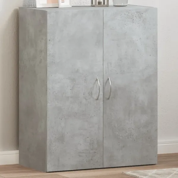 Armoire de classement gris béton bois d'ingénierie
