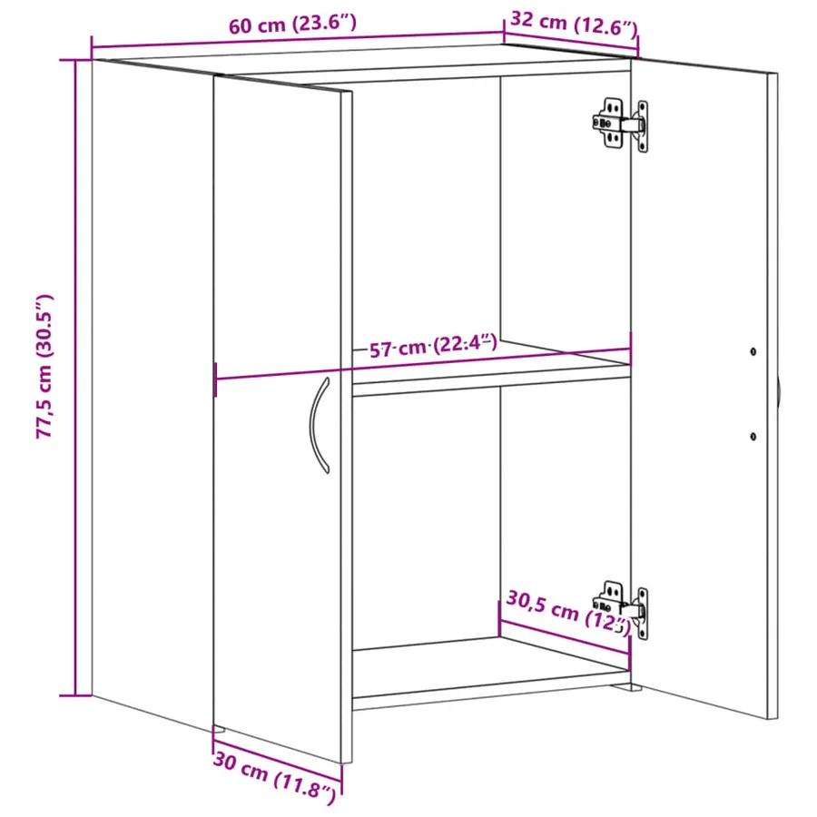 Armoire de classement gris béton bois d'ingénierie - 10