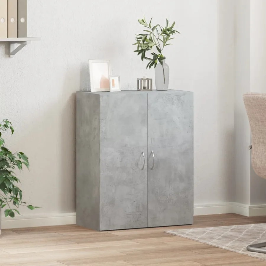 Armoire de classement gris béton bois d'ingénierie - 3