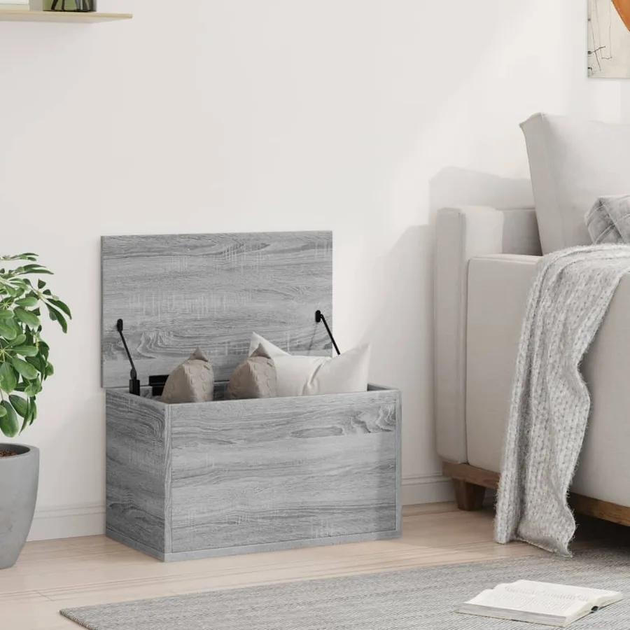 Boîte de rangement sonoma gris 60x35x35 cm bois d'ingénierie - 3