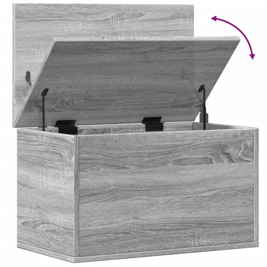 Boîte de rangement sonoma gris 60x35x35 cm bois d'ingénierie - 8