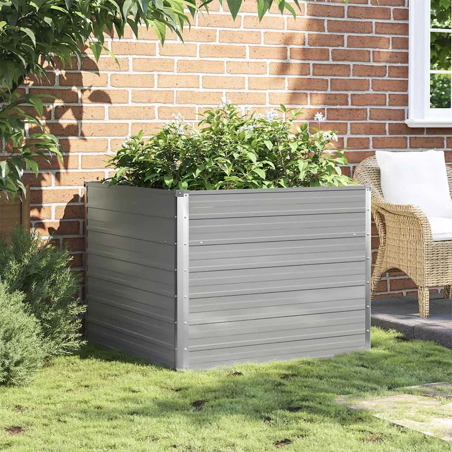 Jardinière 100x100x77 cm Acier galvanisé Gris - 3