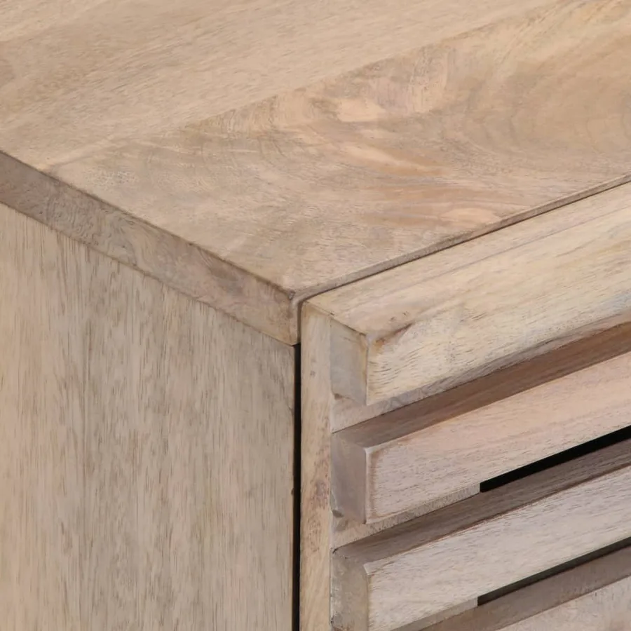 Table de chevet 40x34x46 cm bois de manguier massif blanchi - 6