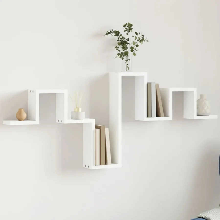 Étagère murale blanc 104,5x10x43 cm bois d'ingénierie