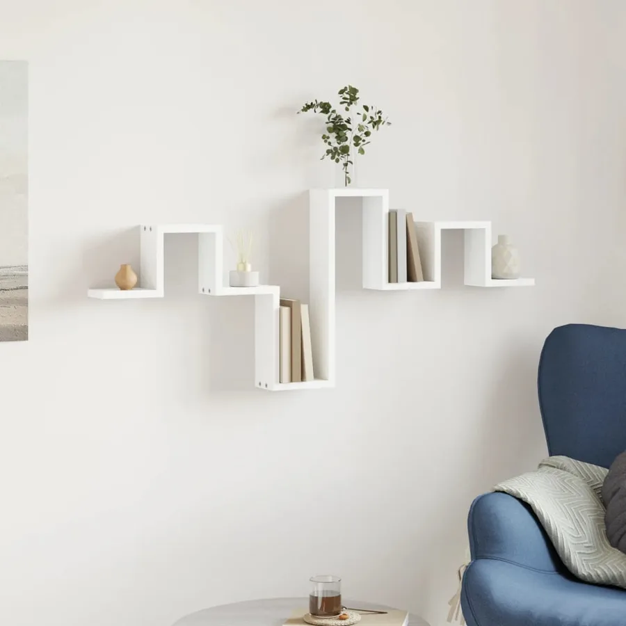 Étagère murale blanc 104,5x10x43 cm bois d'ingénierie - 3