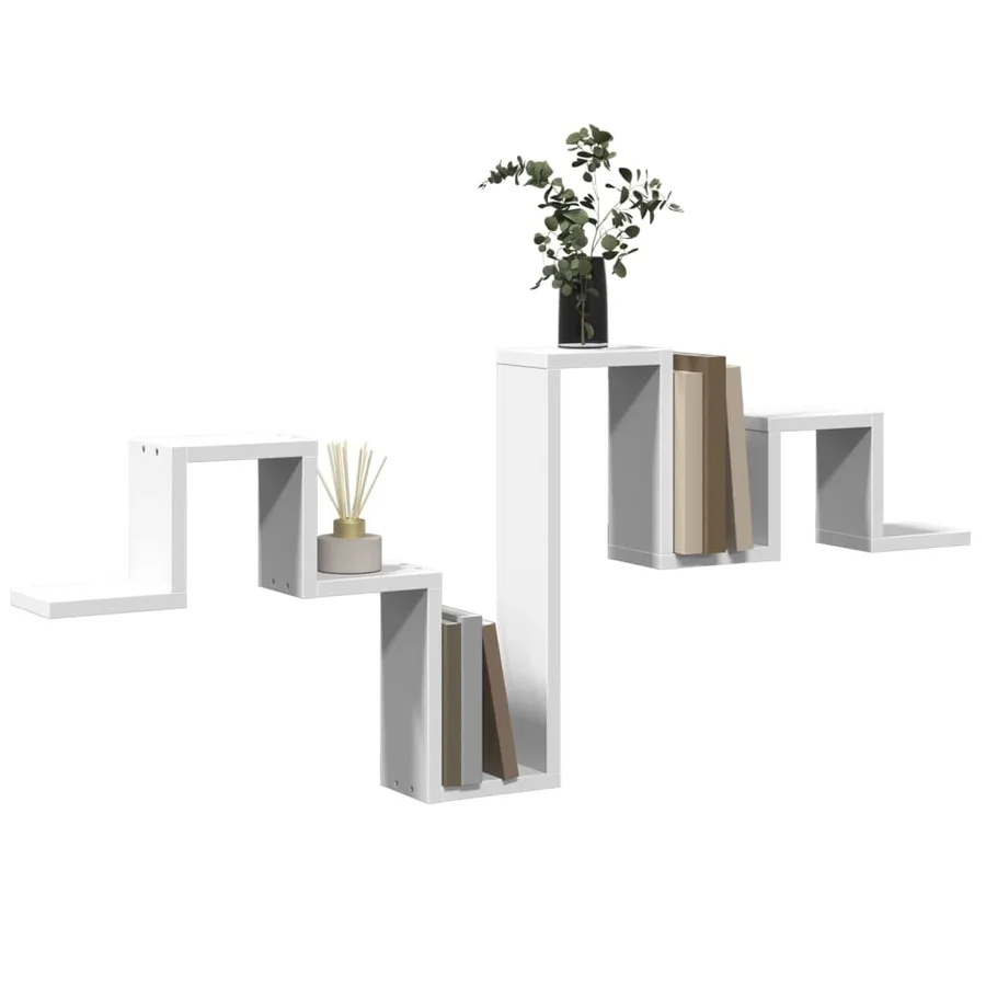 Étagère murale blanc 104,5x10x43 cm bois d'ingénierie - 4