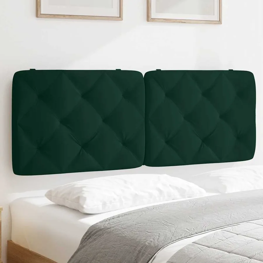 Coussin de tête de lit vert foncé 120 cm velours - 4