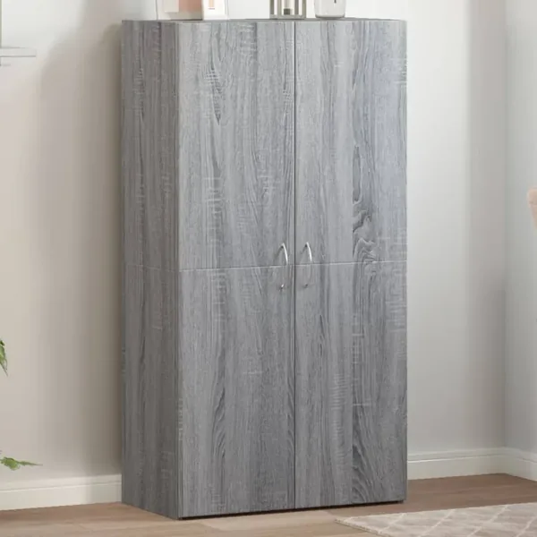 Armoire de classement sonoma gris 60x32x115cm bois d'ingénierie