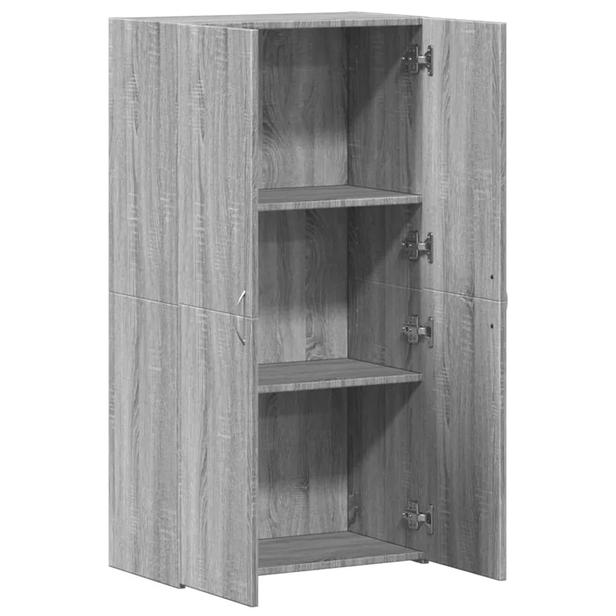 Armoire de classement sonoma gris 60x32x115cm bois d'ingénierie - 7