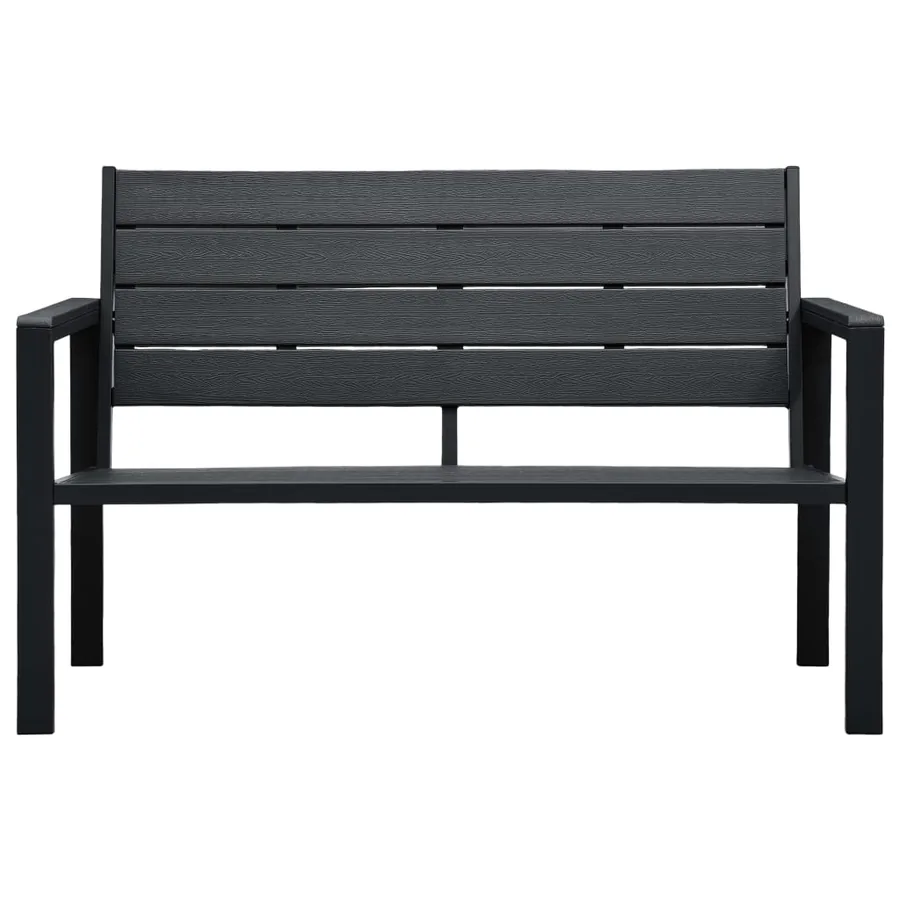 Banc de jardin 120 cm PEHD Noir Aspect de bois - 2