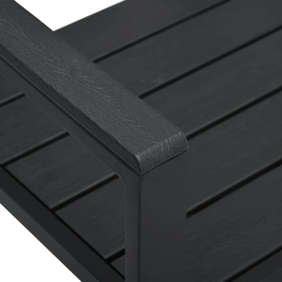 Banc de jardin 120 cm PEHD Noir Aspect de bois - 5