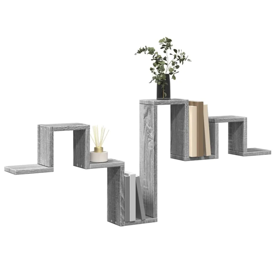 Étagère murale sonoma gris 104,5x10x43 cm bois d'ingénierie - 4