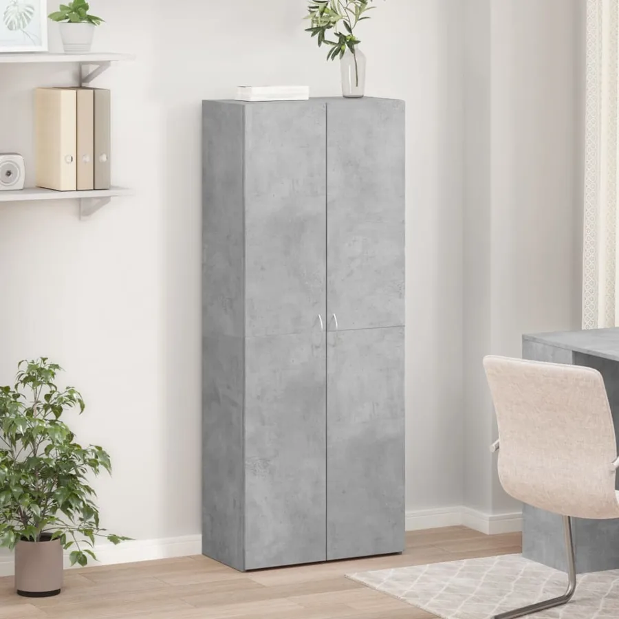 Armoire de classement gris béton 60x32x153 cm bois d'ingénierie - 3