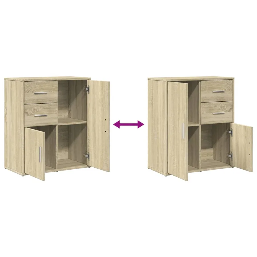 Buffets 2 pcs chêne sonoma 60x31x70 cm bois d'ingénierie - 8