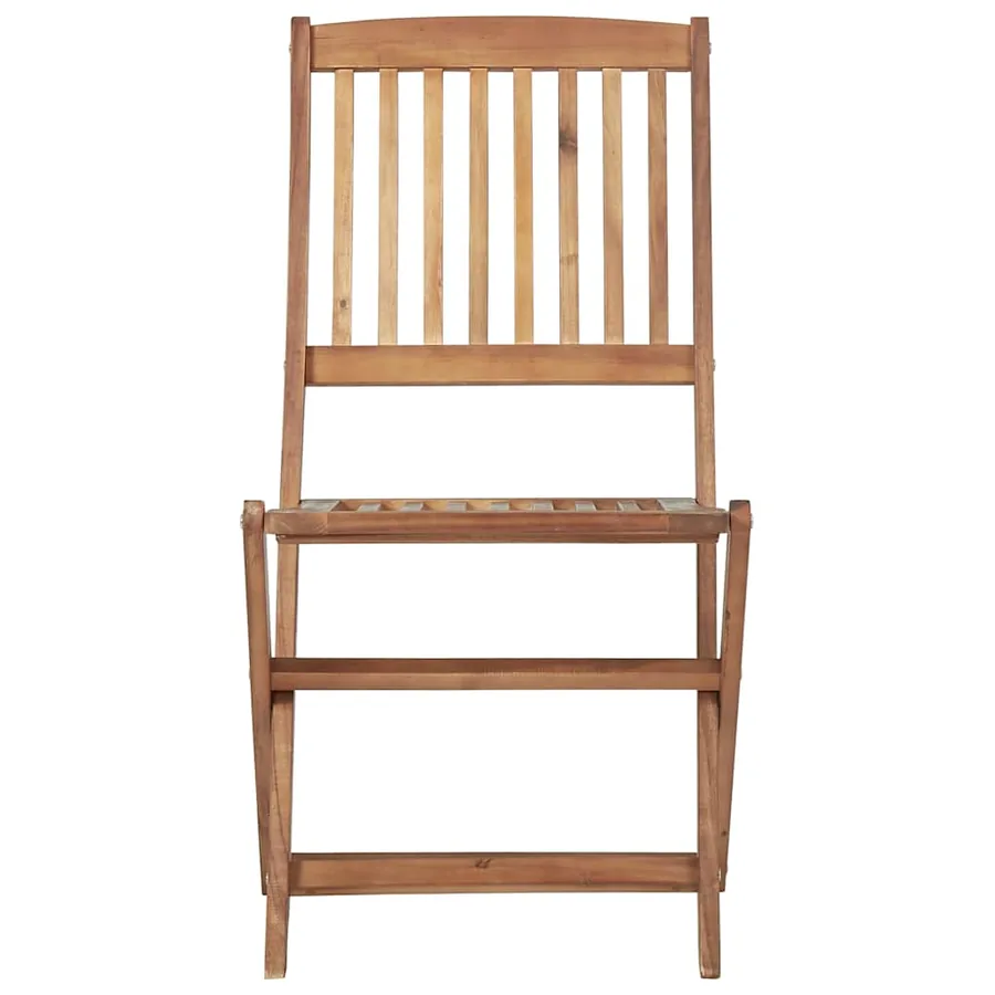 Chaises pliables de jardin lot de 8 avec coussins Bois d'acacia - 5