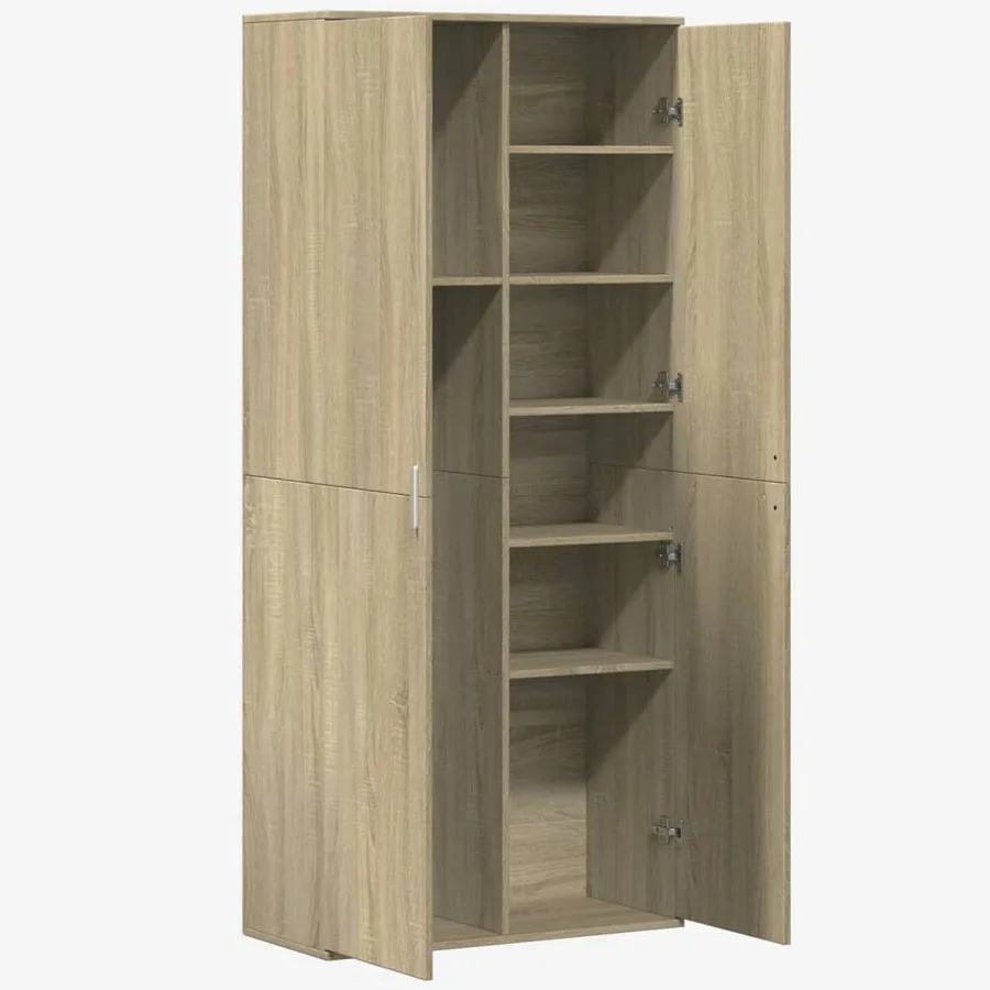 Buffet haut chêne sonoma 80x35x180 cm bois d'ingénierie - 6