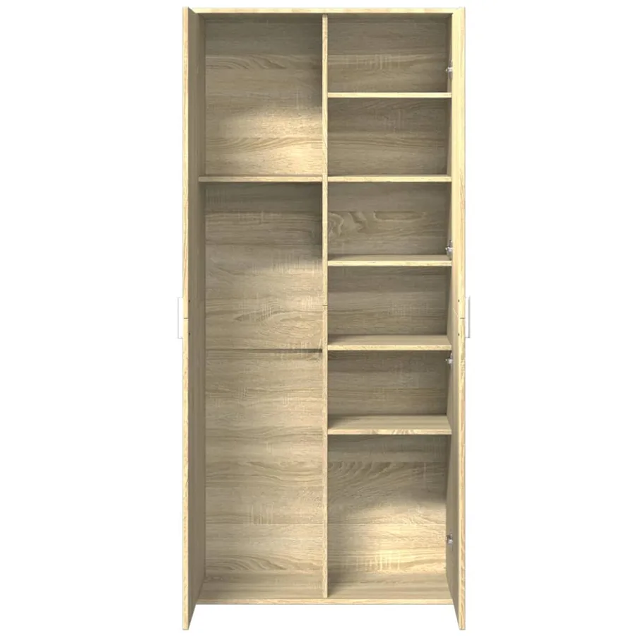 Buffet haut chêne sonoma 80x35x180 cm bois d'ingénierie - 7