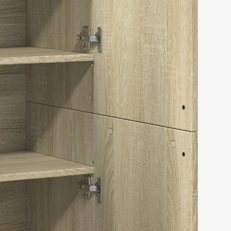 Buffet haut chêne sonoma 80x35x180 cm bois d'ingénierie - 8