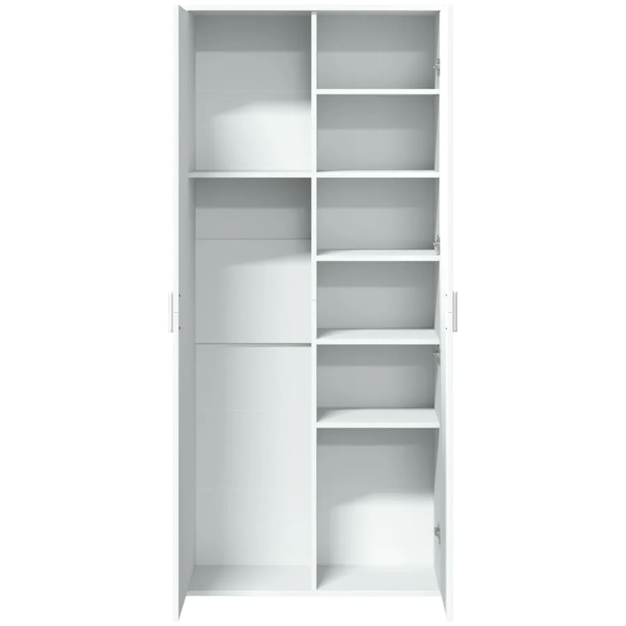 Buffet haut blanc 80x35x180 cm bois d'ingénierie - 7