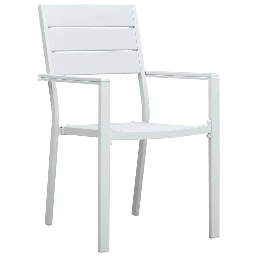 Chaises de jardin lot de 4 Blanc PEHD Aspect de bois - 2