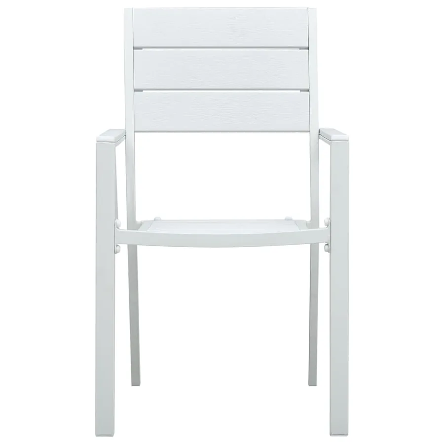 Chaises de jardin lot de 4 Blanc PEHD Aspect de bois - 3