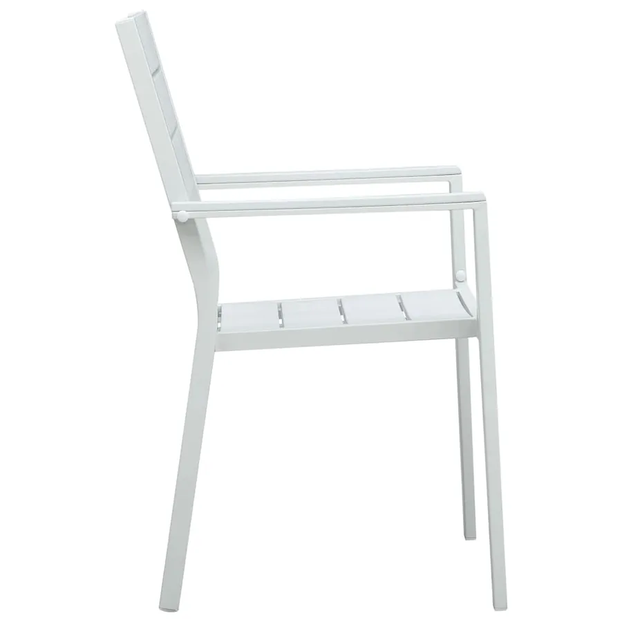Chaises de jardin lot de 4 Blanc PEHD Aspect de bois - 4