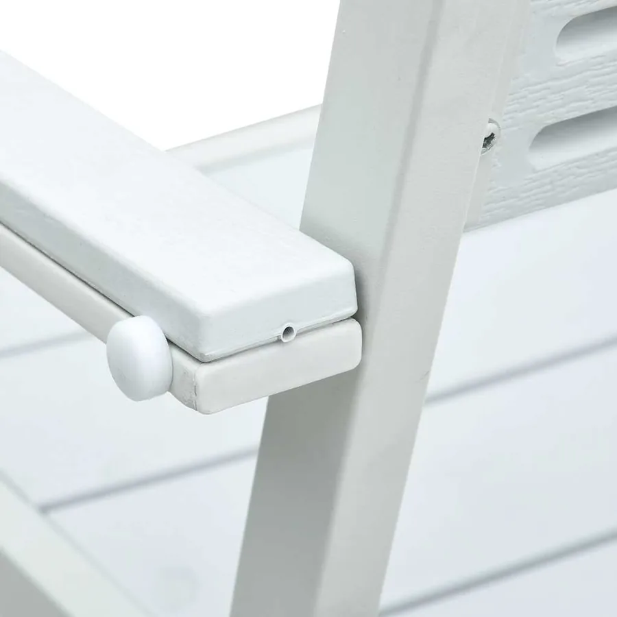 Chaises de jardin lot de 4 Blanc PEHD Aspect de bois - 8