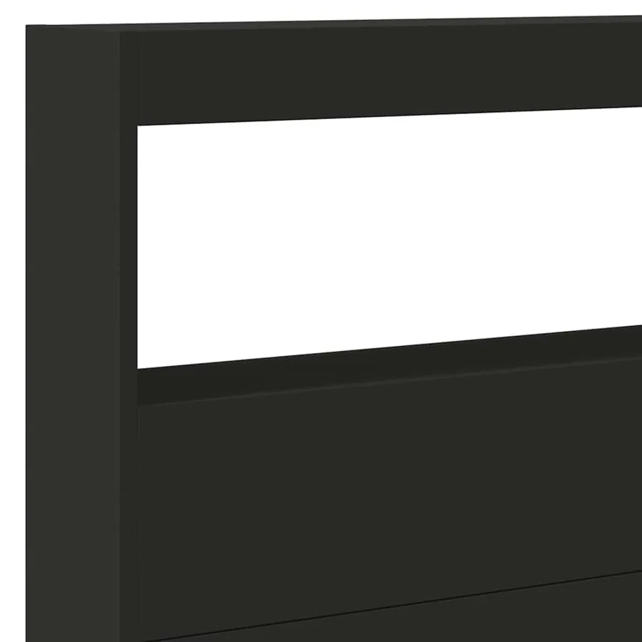 Armoire tête de lit avec LED noir 220x17x102 cm - 9