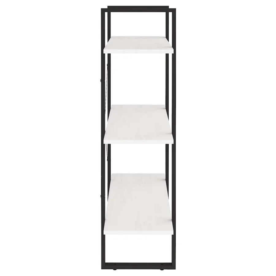 Bibliothèque à 3 niveaux Blanc 80x30x105 cm Bois de pin massif - 6