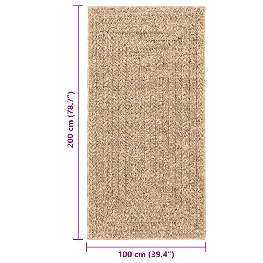 Tapis ZIZUR 100x200 cm aspect de jute intérieur et extérieur - 8