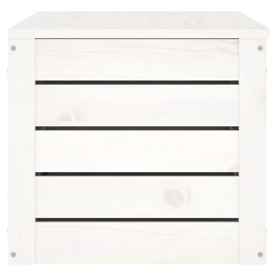 Boîte de rangement Blanc 89x36,5x33 cm Bois massif de pin - 6
