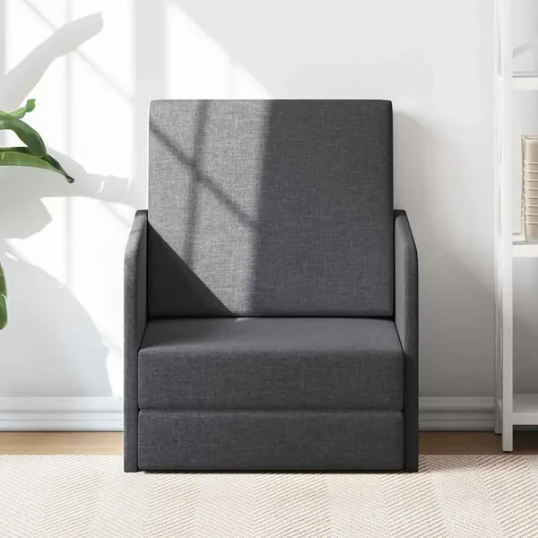 Fauteuil convertible gris foncé tissu