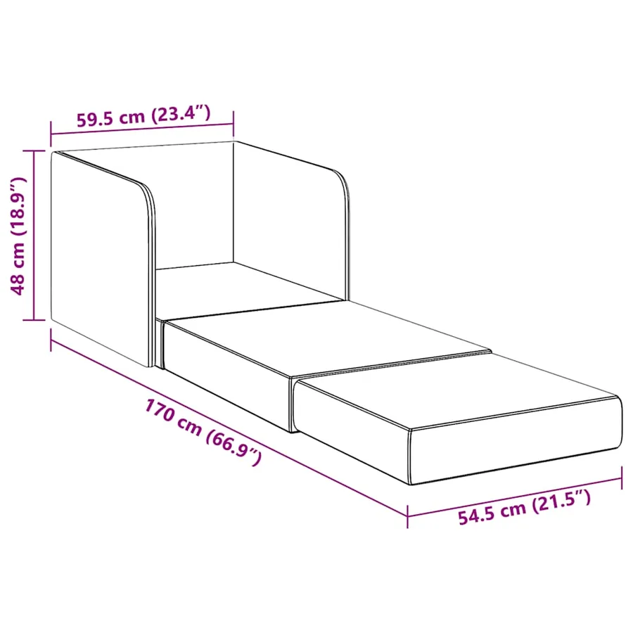 Fauteuil convertible gris foncé tissu - 10