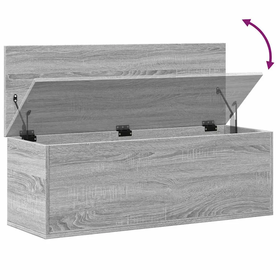 Boîte de rangement sonoma gris 102x35x35 cm bois d'ingénierie - 8