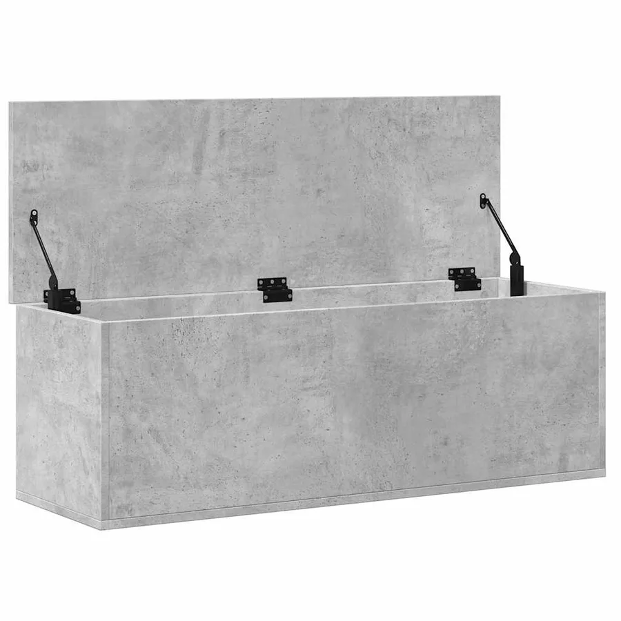 Boîte de rangement gris béton 102x35x35 cm bois d'ingénierie - 7