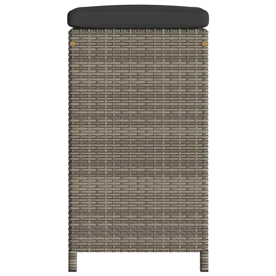 Tabourets de bar de jardin et coussins lot de 6 résine tressée - 5