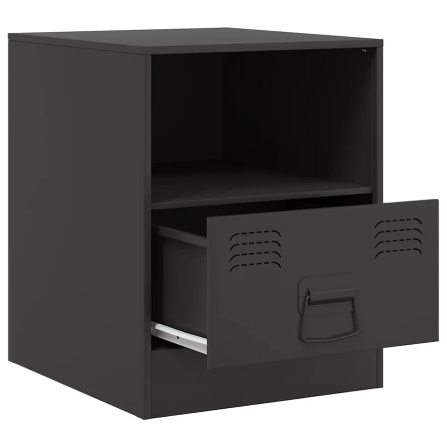 Tables de chevet 2 pcs noir 34,5x39x44 cm acier - 7
